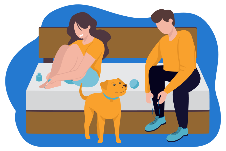 people sitting on edge support